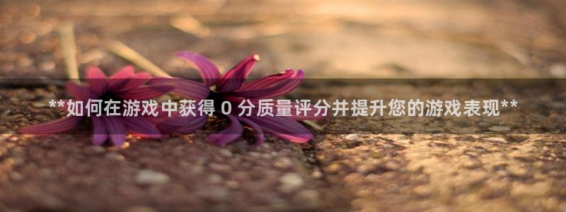 顺盈娱乐登录平台下载安装：**如何在游戏中获得 0 分质量评分并提升您的游戏表现**